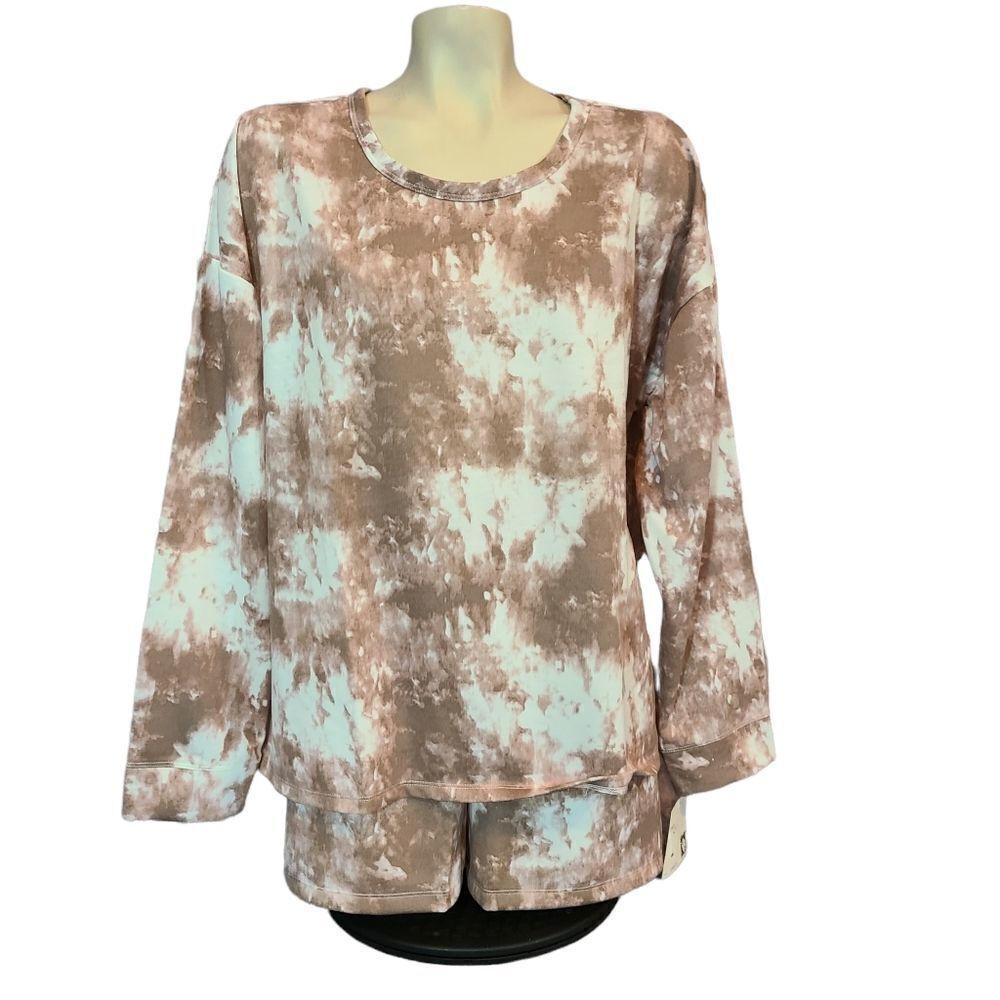 Anne Klein Tan Tie Dye Loungewear 2 Piece SET‎ Size M